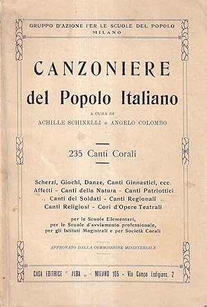 Immagine del venditore per Canzoniere del popolo italiano. 235 canti corali venduto da Il Salvalibro s.n.c. di Moscati Giovanni