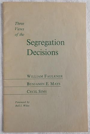 Bild des Verkufers fr Three Views of the Segregation Decisions zum Verkauf von Derringer Books, Member ABAA