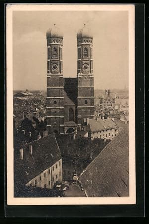 Ansichtskarte München, Frauenkirche im Stadtbild