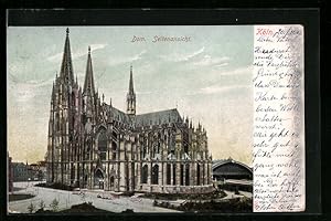 Ansichtskarte Köln, Seitenansicht des Doms