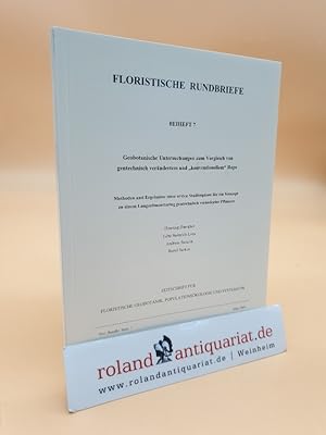 Seller image for Floristische Rundbriefe: Beiheft 7: Geobotanische Untersuchungen zum Vergleich von gentechnisch verndertem und "konventionellem " Raps; Methoden und Ergebnisse einer ersten Studienphase fr ein Konzept zu einem Langzeitmonitoring gentechnisch vernderter Pflanzen Zeitschrift fr floristische Geobotanik, Populationsbiologie und Systematik for sale by Roland Antiquariat UG haftungsbeschrnkt