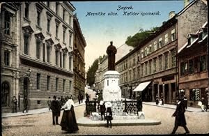 Bild des Verkufers fr Ansichtskarte / Postkarte Zagreb Kroatien, Mesnicka ulica, Kacicev spomenik zum Verkauf von akpool GmbH