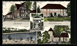 Ansichtskarte Schloss Ricklingen, Gasthof zur Linde, Altersheim, Blauer See, Kirche