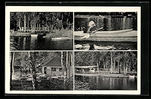 Bild des Verkufers fr Ansichtskarte Hcker-Moor, Strand-Restaurant und Bootverleih H. Horstmann, Kind im Ruderboot zum Verkauf von Bartko-Reher