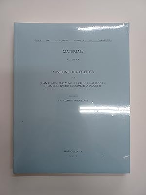 Imagen del vendedor de Missions de recerca. Obra del canoner popular de Catalunya. a la venta por Stock Llibres