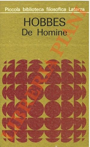 De Homine. Sezione seconda degli elementi di filosofia.