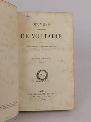 Seller image for Oeuvres compltes de Voltaire avec notes, prfaces, avertissemens, remarques historiques et littraires: Mlanges historiques. Tome II. for sale by ANTIQUARIAT Franke BRUDDENBOOKS