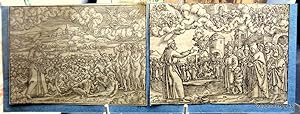 Two 15th century woodcuts from The New Testament. German Bible c1510-30