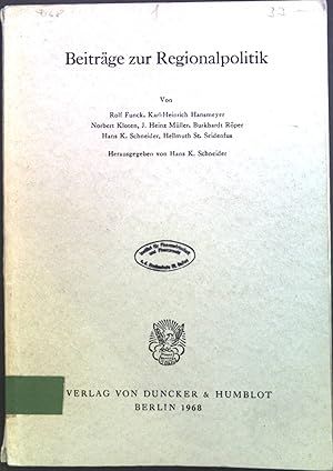 Bild des Verkufers fr Ziele und Trger regionaler Wirtschaftspolitik -in : Beitrge zur Regionalpolitik. Schriften des Vereins fr Socialpolitik; Gesellschaft fr Wirtschafts- und Sozialwissenschaften; Bd. 41 zum Verkauf von books4less (Versandantiquariat Petra Gros GmbH & Co. KG)