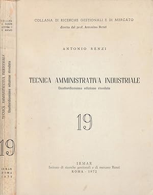 Bild des Verkufers fr Tecnica amministrativa industriale zum Verkauf von Biblioteca di Babele
