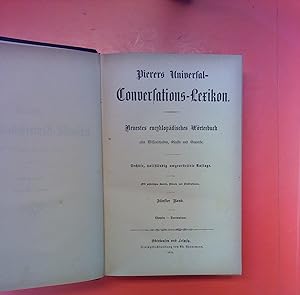 Bild des Verkufers fr Pierers Universal-Conversations-Lexikon 6. Auflage, Band 5 (Chopin - Decennium). Fnfter Band. zum Verkauf von biblion2