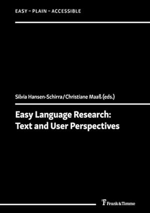 Seller image for Easy language research: text and user perspectives. (= Easy - plain - accessible ; vol. 2). for sale by Antiquariat Thomas Haker GmbH & Co. KG