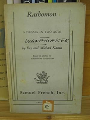 Image du vendeur pour Rashomon a Drama in Two Acts mis en vente par WeBuyBooks