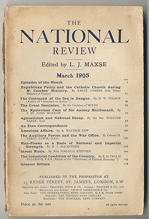 "Street Music," contained in THE NATIONAL REVIEW. â. 205 March 1905 EARLY NEGLECTED ESSAY.