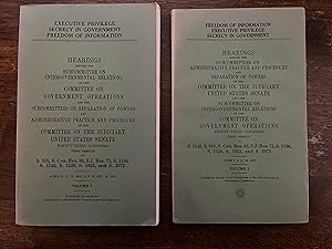 Imagen del vendedor de Executive Privilege, Secrecy in Government, Freedom of Information Hearings Before the Subcommittees on Administrative Practice and Procedure and Separation of Powers of the Committee of the Judiciary, United States Senate, and the Subcommittee on Intergovernmental Relations of the Committee on Government Operations, United States Senate, Ninety-Third Congress, First Session a la venta por Bleidistel Books