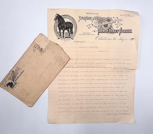 [HORSE BREEDING] Sale Letter to Jasper M. Clark IMPORTERS & BREEDERS OF CHOICE Norman French Draf...