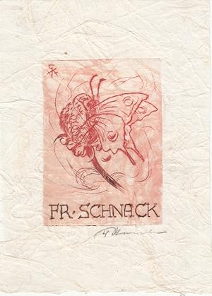 Imagen del vendedor de Fr. Schnack [Deutscher Schriftsteller, 1888-1977]. Schmetterling an Blte. a la venta por Antiquariat  Braun