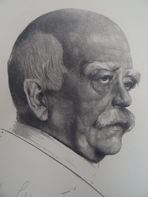 Otto von Bismarck. Kohlestiftzeichnung von Max Schiemann. Um 1880. (Schwer leserlich) signiert. 2...