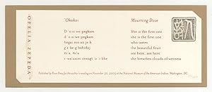 Bild des Verkufers fr [Bookmark]: 'Okokoi / Mourning Dove zum Verkauf von Between the Covers-Rare Books, Inc. ABAA