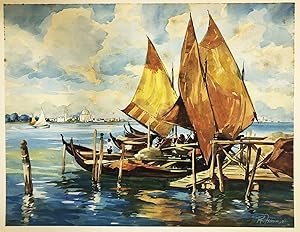 Boote in Hafen / Boats in a harbour / Italian landscape