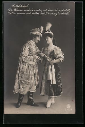 Seller image for Ansichtskarte Operette Bettelstudent, Die Blumen werdens verraten., Szenenbild for sale by Bartko-Reher