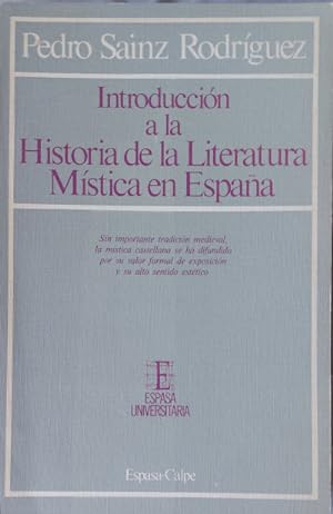 Seller image for Introduccin a la Historia de la Literatura Mstica en Espaa for sale by Librera Reencuentro