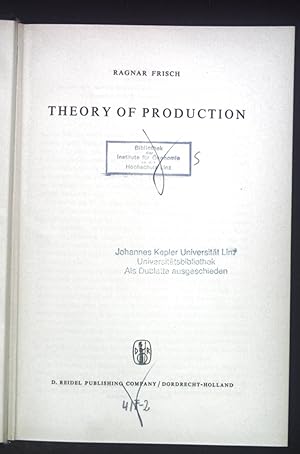 Image du vendeur pour Theory of Production. mis en vente par books4less (Versandantiquariat Petra Gros GmbH & Co. KG)