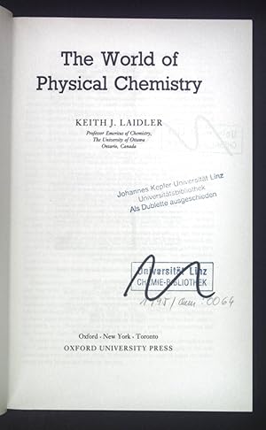 Imagen del vendedor de The World of Physical Chemistry. a la venta por books4less (Versandantiquariat Petra Gros GmbH & Co. KG)