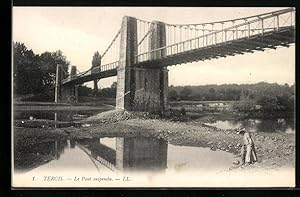 Carte postale Tercis, Le Pont suspendu