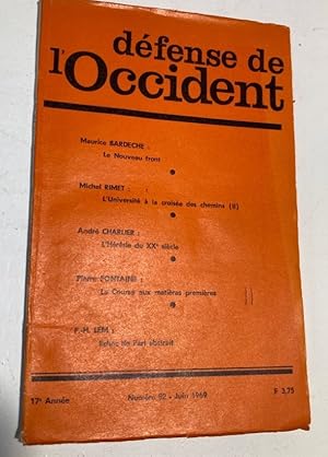 Bild des Verk�ufers f�r D�fense de l'Occident. No 82, Juin 1969. zum Verkauf von Plurabelle Books Ltd