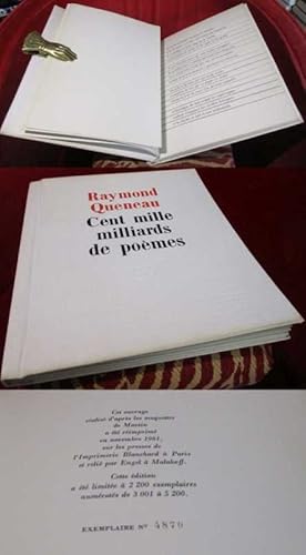 Immagine del venditore per Raymond Queneau. Cent mille milliards de pomes. Postface de Franois Le Lionnais venduto da Antiquariat Clement