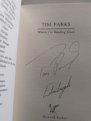 Imagen del vendedor de Where I'm Reading From: The Changing World of Books - SIGNED & LOCATED FIRST PRINTING a la venta por Signature Firsts