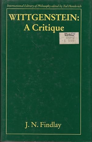 Bild des Verkufers fr Wittgenstein: A Critique (International Library of Philosophy) zum Verkauf von Allguer Online Antiquariat