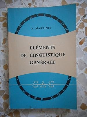 Seller image for Elements de linguistique generale for sale by Frederic Delbos