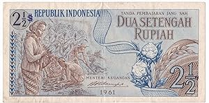 Geldschein Banknote Papiergeld Republik Indonesia Indonesien 2,5 Rupiah 1961