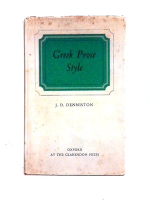 Image du vendeur pour Greek Prose Style mis en vente par World of Rare Books