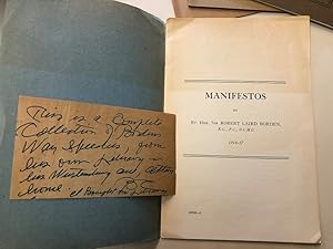 Canada at War; Manifestos; Canada and the Peace [8 publications, from Borden's personal library]