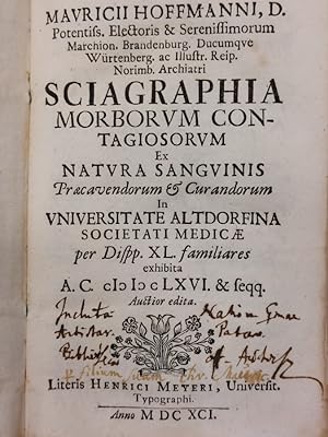 Sciagraphia morborum contagiosorum ex natura sanguinis [.]. [-Prudentiae medicae ex sanguine pro ...