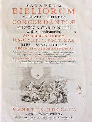 Sacrorum Bibliorum vulgatae editionis Concordantiae ad recognitionem jussu Sixti V. Pont. Max.