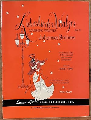 Johannes Brahms Liebslieder Lovesong Waltzes Opus 52 For Four Part Chorus of Mixed Voices with Pi...