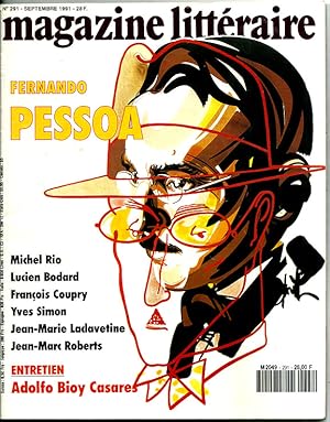 Image du vendeur pour Magazine Littraire. Fernando Pessoa. N 291. Septembre 1991 mis en vente par Lirolay