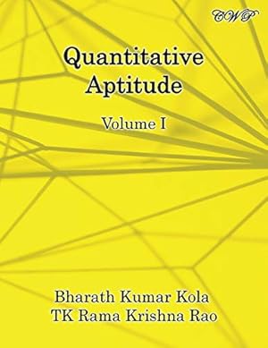 Bild des Verkufers fr Quantitative Aptitude: Volume I (Mathematics) zum Verkauf von WeBuyBooks