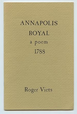 Seller image for Annapolis Royal: a poem, 1788 for sale by Attic Books (ABAC, ILAB)