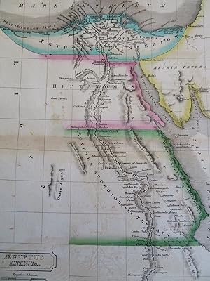 Ancient Egypt Upper & Lower Egypt Nubia 1830 Hamm historical map