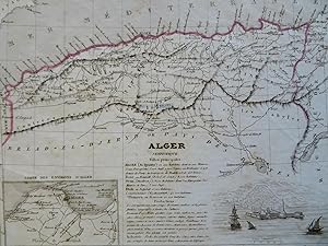 Algeria North Africa Algiers Constantine c. 1850 Fremin decorative map