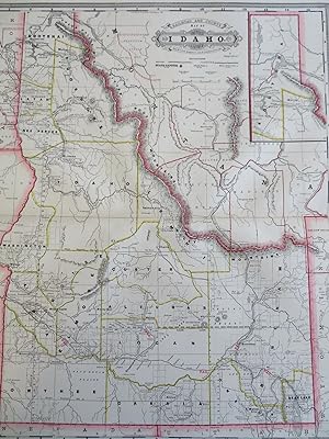 Idaho state Meridian Pocatello Fort Hall 1887-90 Cram scarce large detailed map