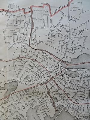 Salem Massachusetts City Plan Parks Railroads Gallows Hill 1891 Walker plan map