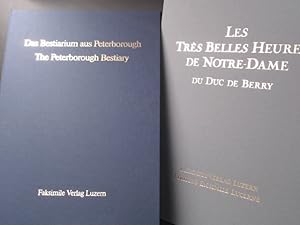 Imagen del vendedor de Zwei Prsentationsmappen zur Faksimile Edition. 1) Das Bestiarium aus Peterborough. 2) Das Stundenbuch "Notre-Dame". a la venta por Antiquariat Kelifer