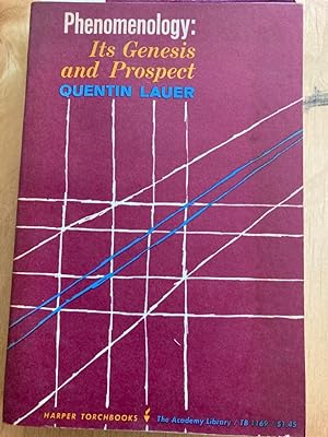 Seller image for Phenomenology: Its Genesis and Prospect. for sale by Plurabelle Books Ltd