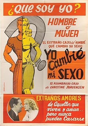 Bild des Verkufers fr Glen or Glenda [Yo Cambie Mi Sexo] (Original poster from the Argentinian release of the 1953 film) zum Verkauf von Royal Books, Inc., ABAA